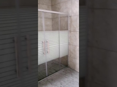 8mm stripes glass shower enclosure with two sliding open door